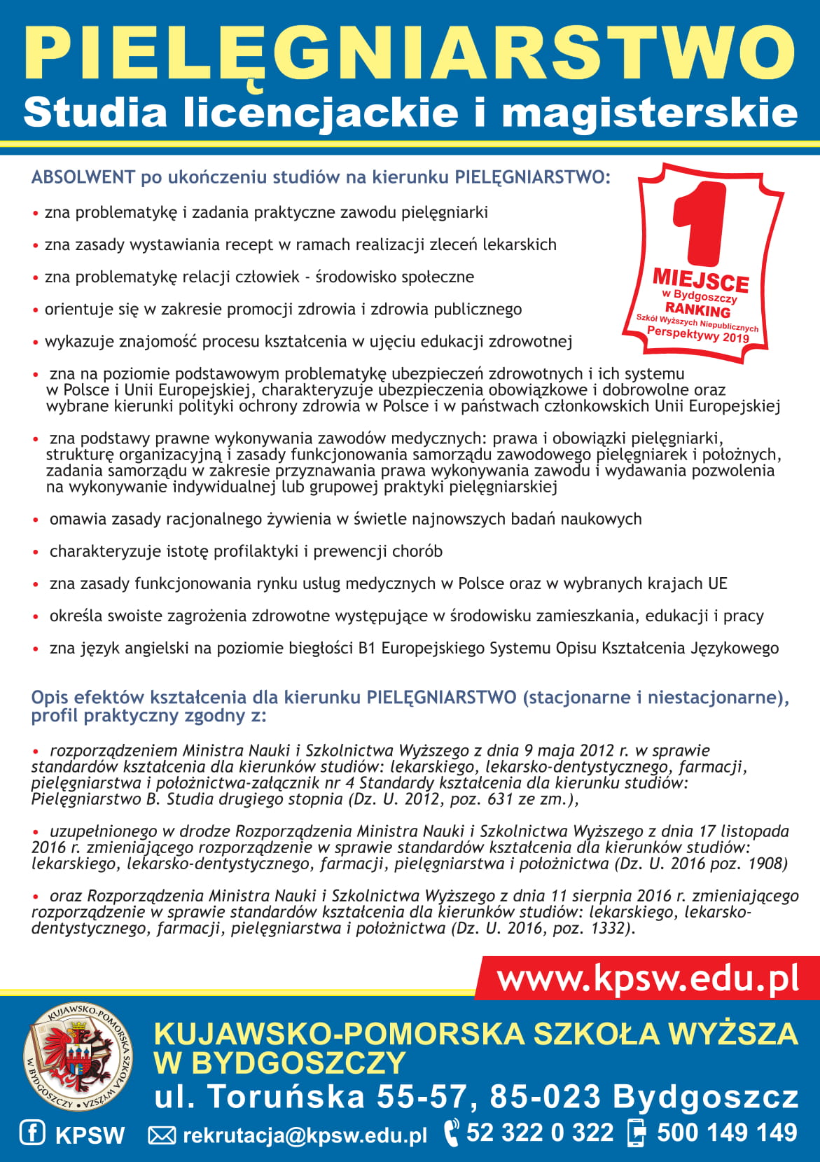 Pielęgniarstwo na KPSW