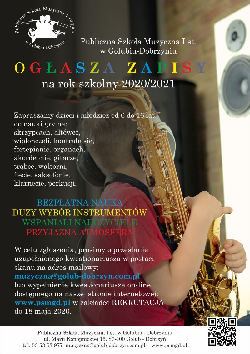 PSM Golub-Dobrzyń plakat rekrutacja