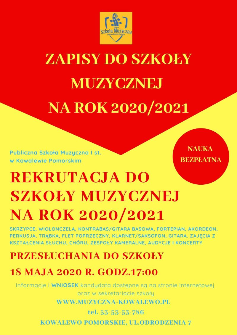 PSM Kowalewo plakat rekrutacja