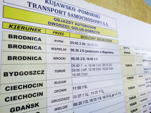 Zielone światło dla przewozów autobusowych - zdjęcie tablicy PKS