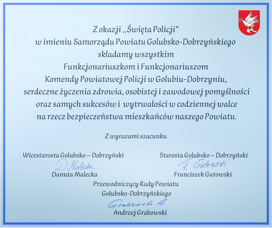 Życzenia z okazji Święta Policji