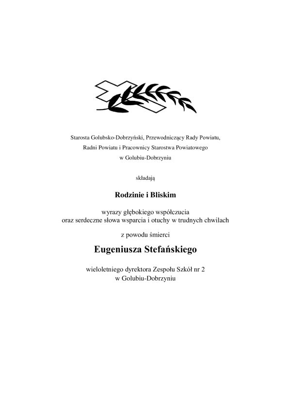 stefański-kondolencje