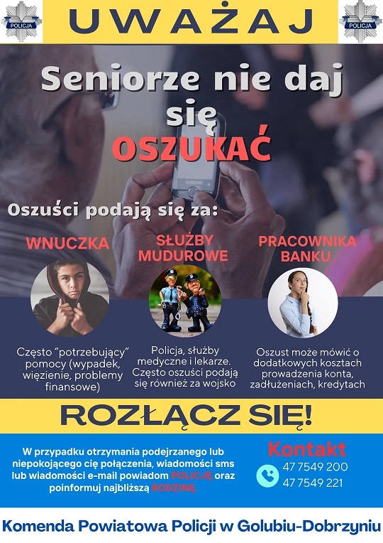 NIE DAJ SIĘ OSZUKAĆ, CHROŃ SWOJE PIENIĄDZE, APEL DO MIESZKAŃCÓW!