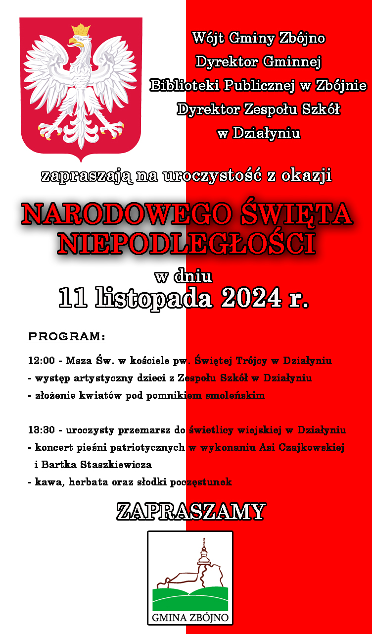 Narodowe Święto Niepodległości w Gminie Zbójno