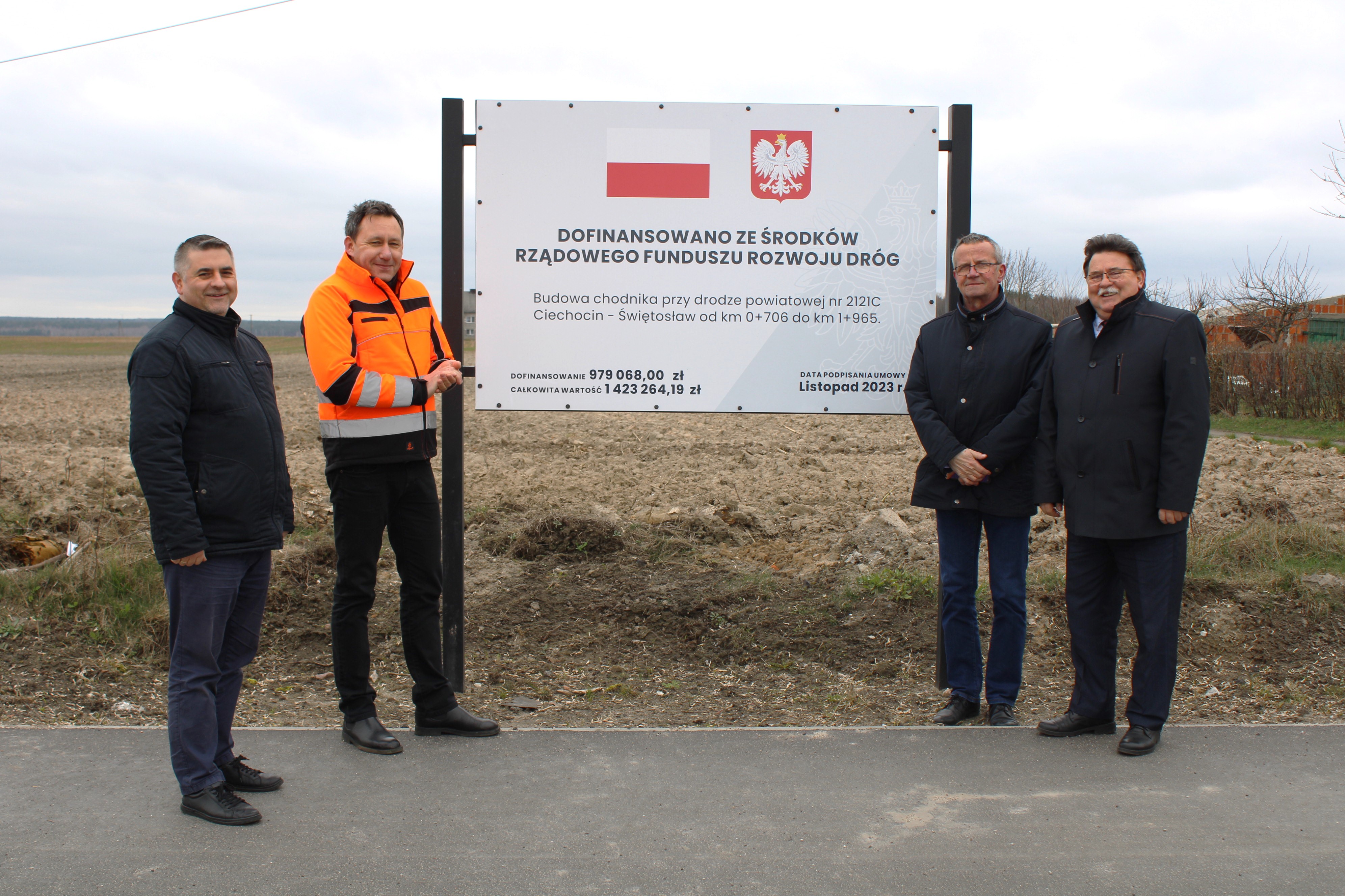 Chodnik w ciągu drogi powiatowej nr 2121C Ciechocin-Świętosław w miejscowości Kujawy