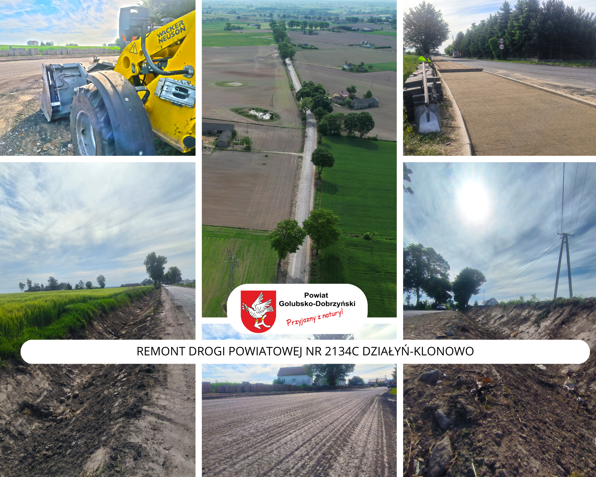 Remont drogi Działyń-Klonowo rozpoczęty